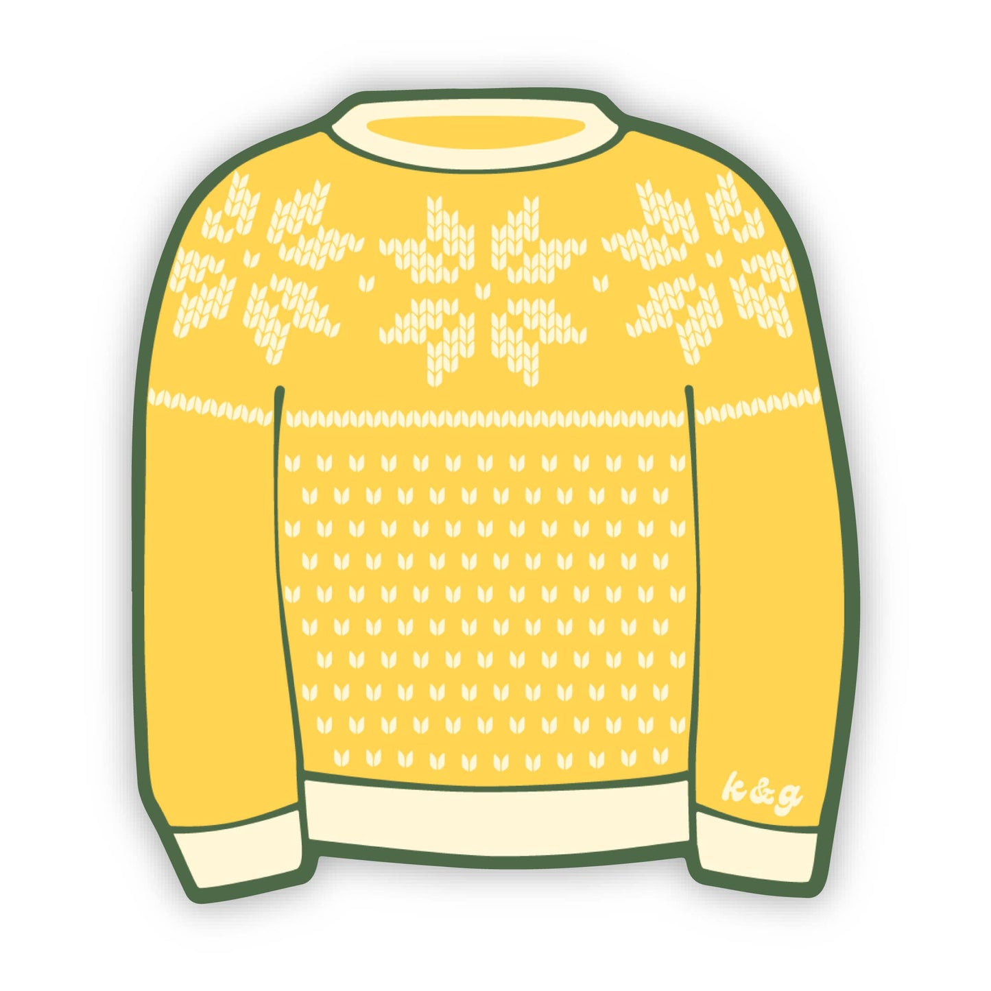 Norwegian Sweater Sticker - Yellow