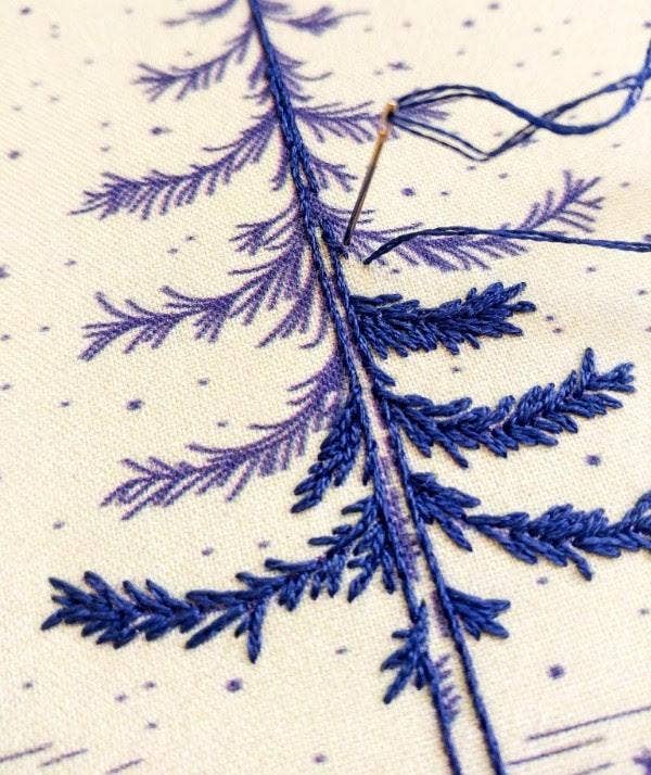 Moonlight pine embroidery kit