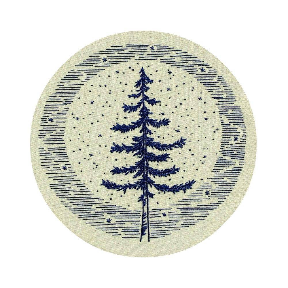 Moonlight pine pre-printed fabric embroidery pattern