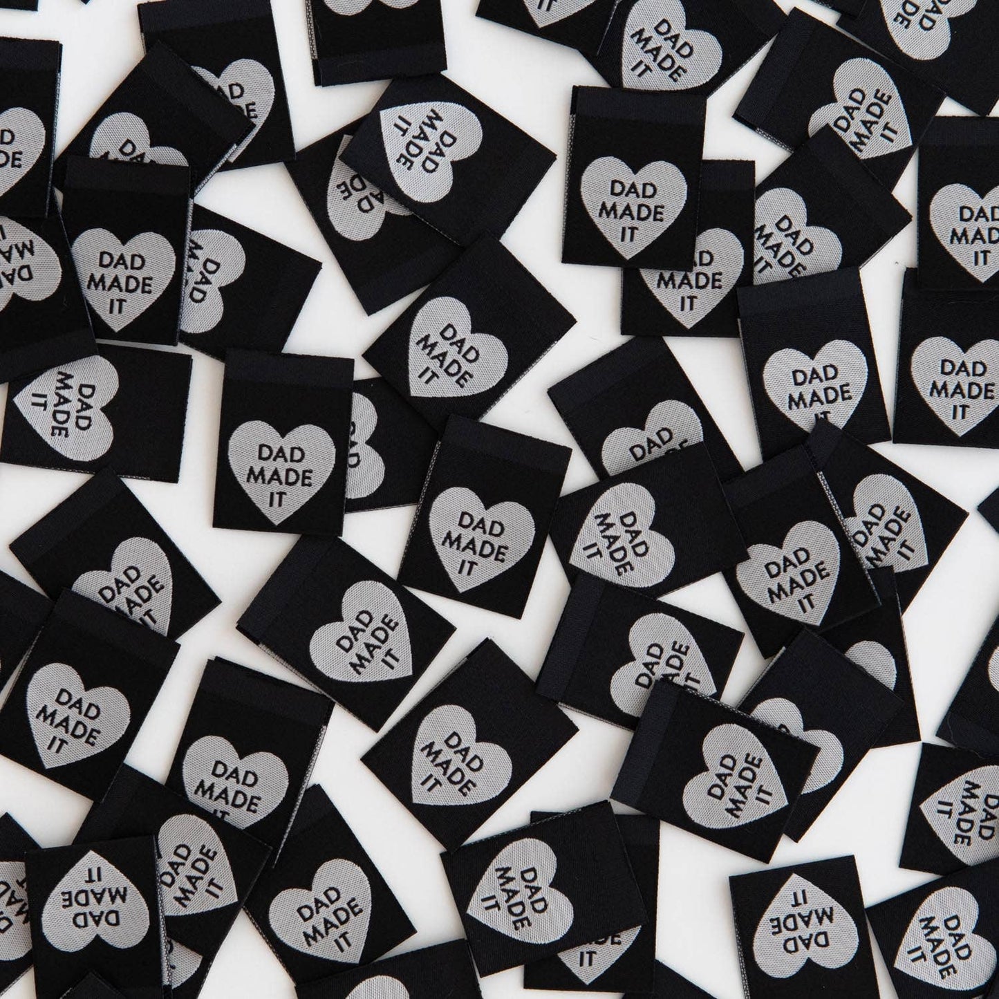 Dad Made It Heart - Sewing Woven Clothing Label Tags