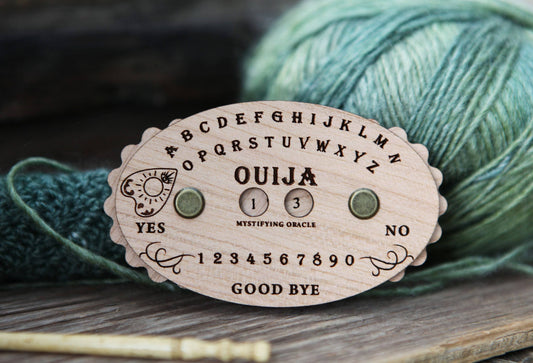Wooden Ouija Board Style Knitting Row Counter with Dials