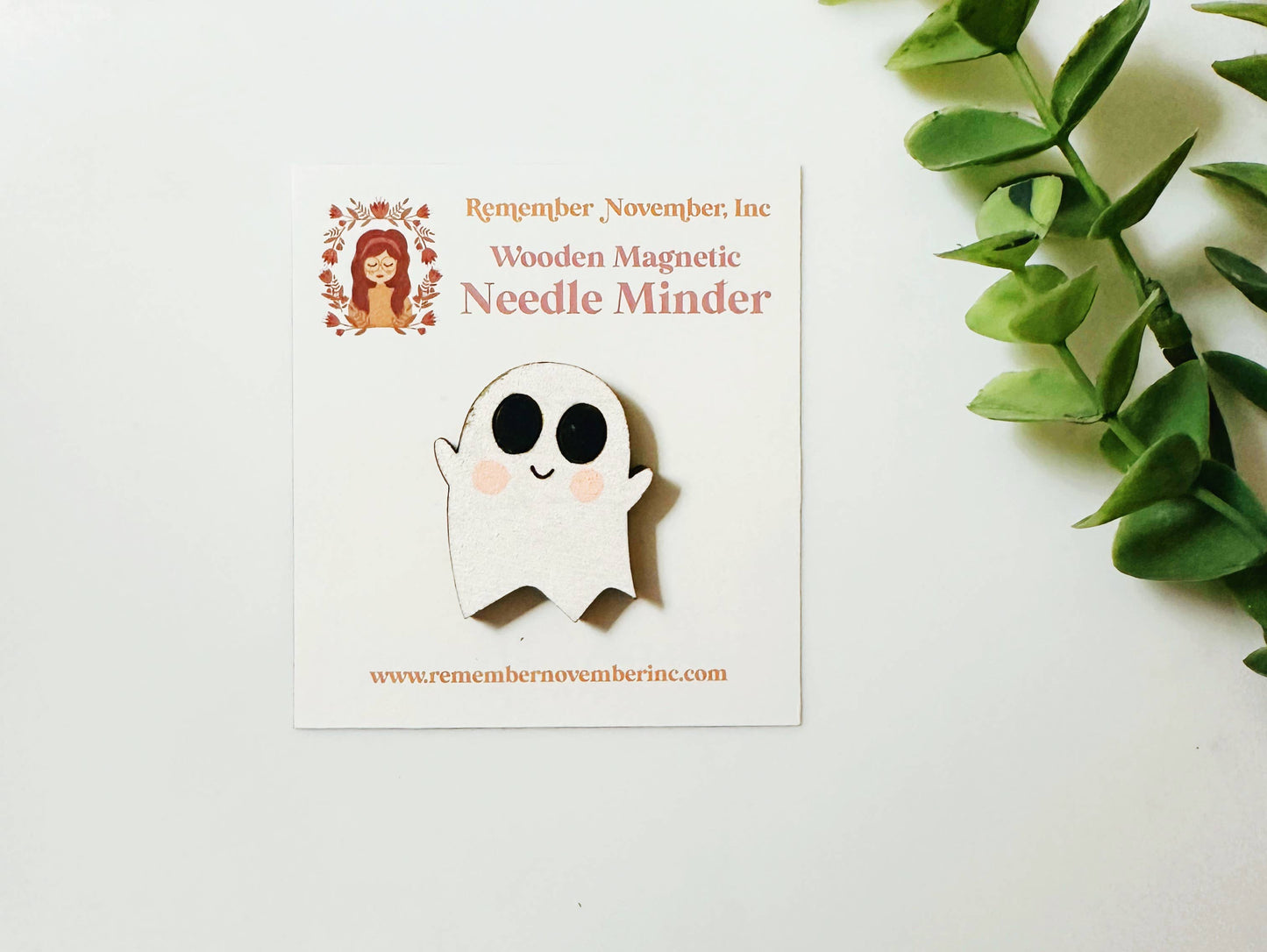 Ghost Needle Minder, Wooden Magnetic Needle Minder Halloween