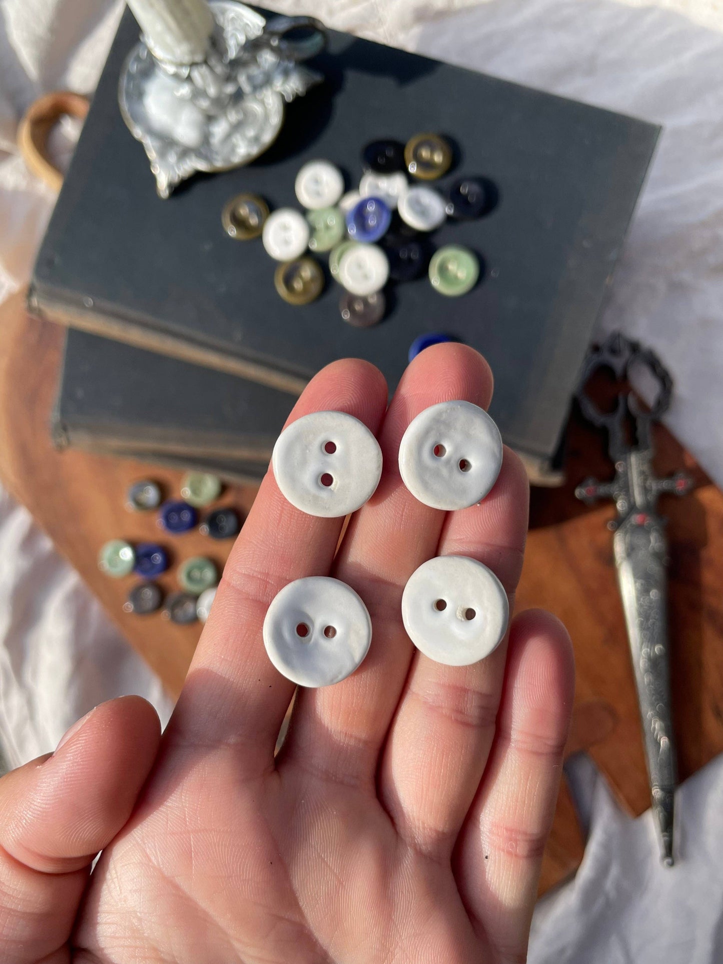 Medium Handmade Ceramic Buttons (18mm) (Set of 5)