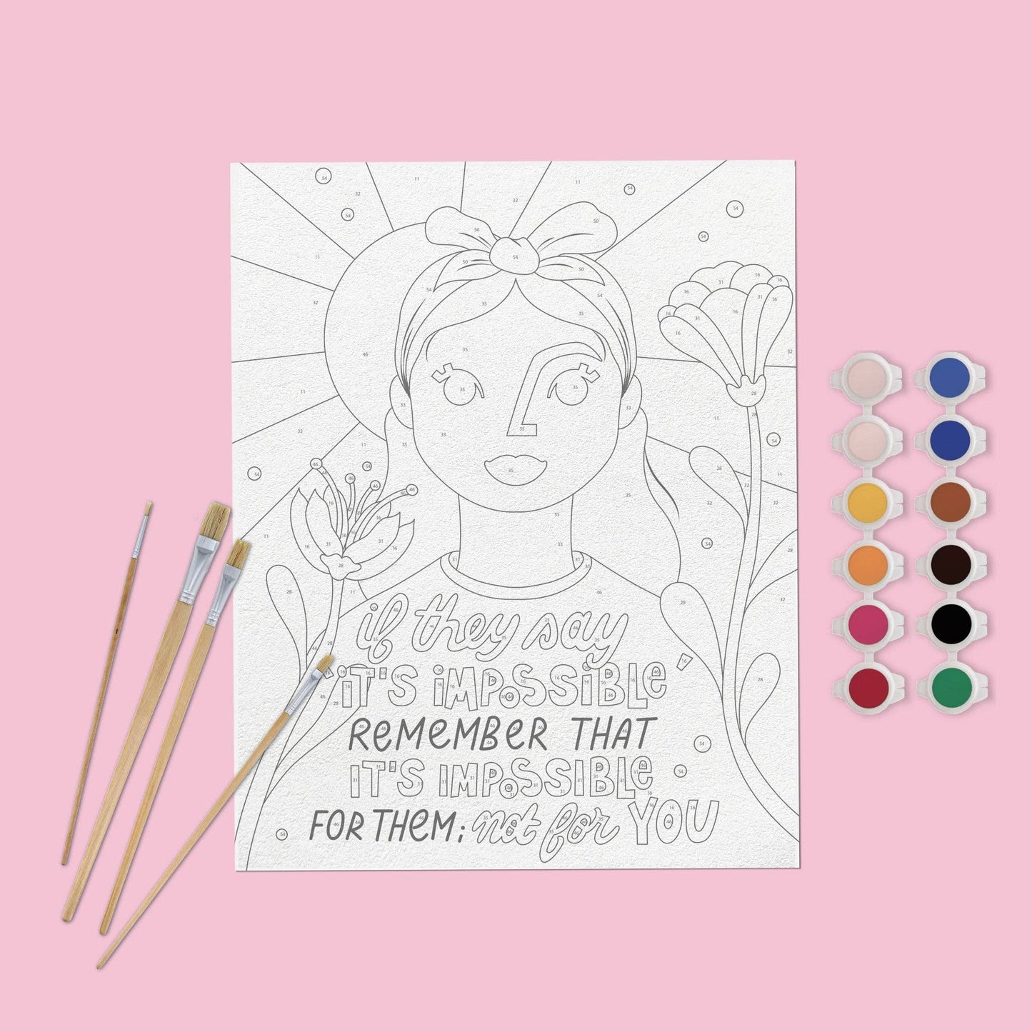 Paint by Numbers Kit – 'Nothing is Impossible' DIY Art