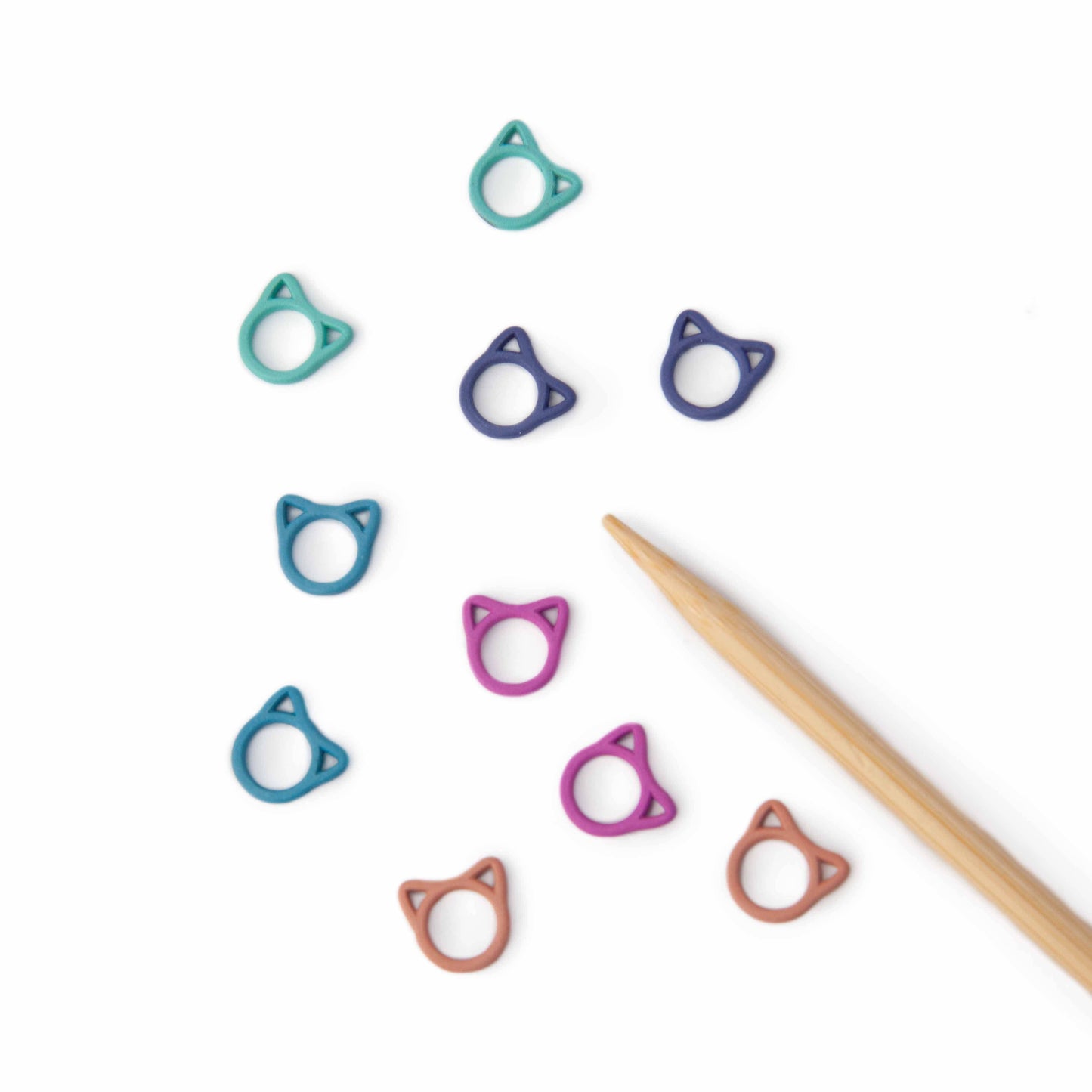 Solid Rainbow Cats - Simple Stitch Markers for Knitting