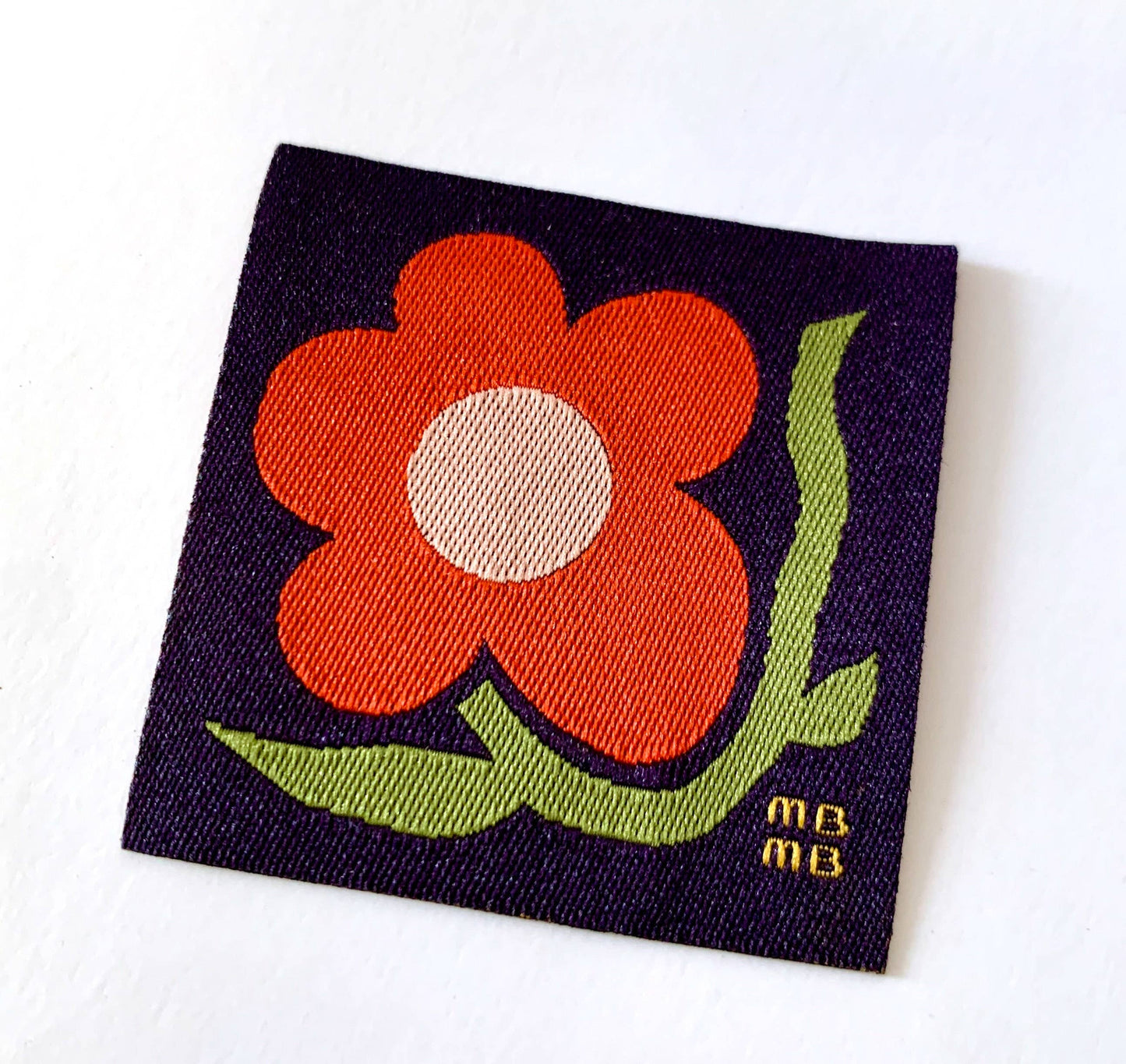 Big Flower Little Patch-Woven Iron On Patch