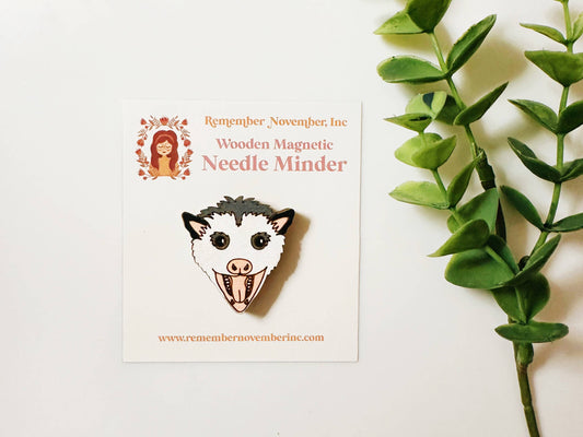 Possum Needle Minder, Wooden Magnetic Needle Minder
