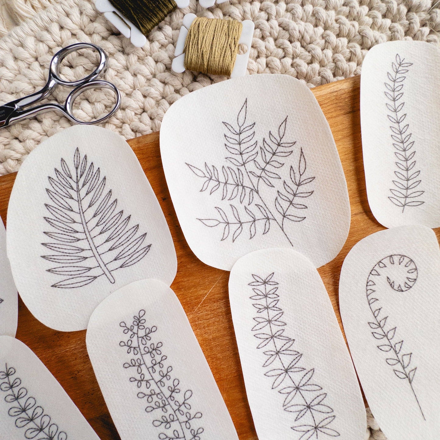 Fern Stick and Stitch Embroidery Patterns