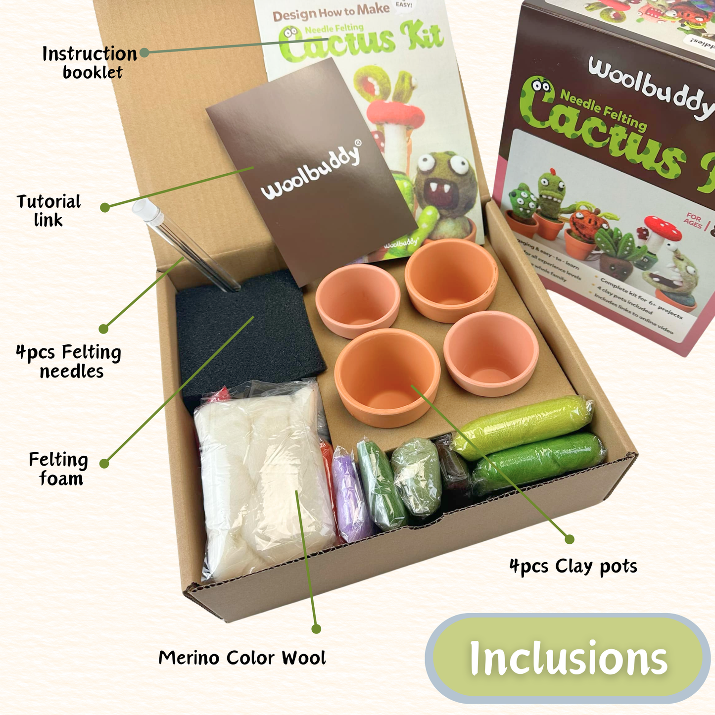 Needle Felting Cactus Kit