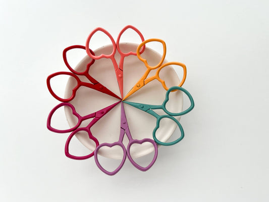 Small Heart scissors, tiny embroidery scissors, little snips