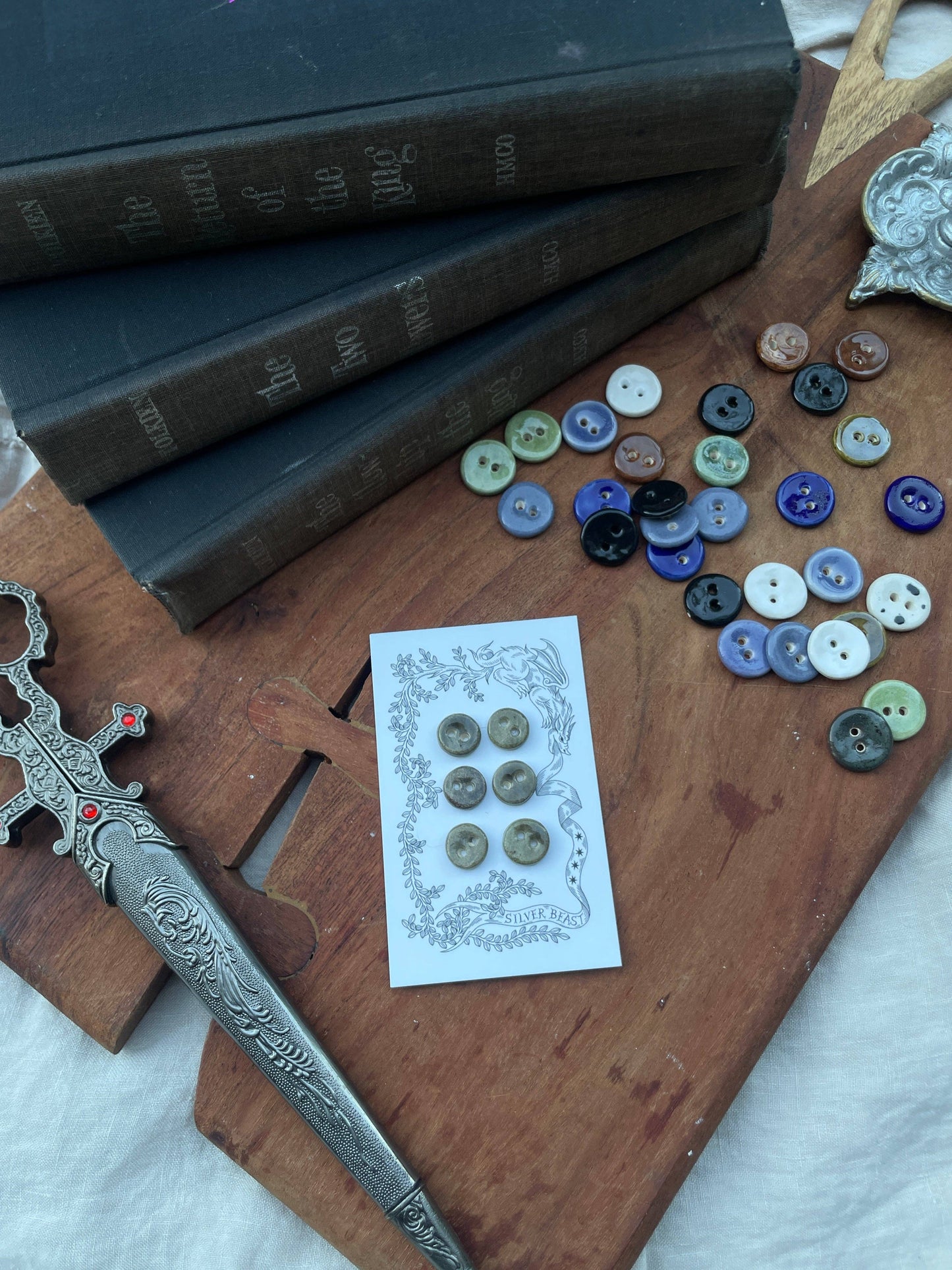 Handmade Ceramic Mini Buttons (13mm) (Set of 6)