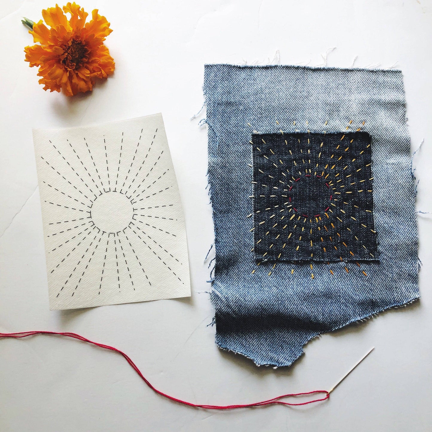 Washable Mending Transfers Set #2 Red Patterns