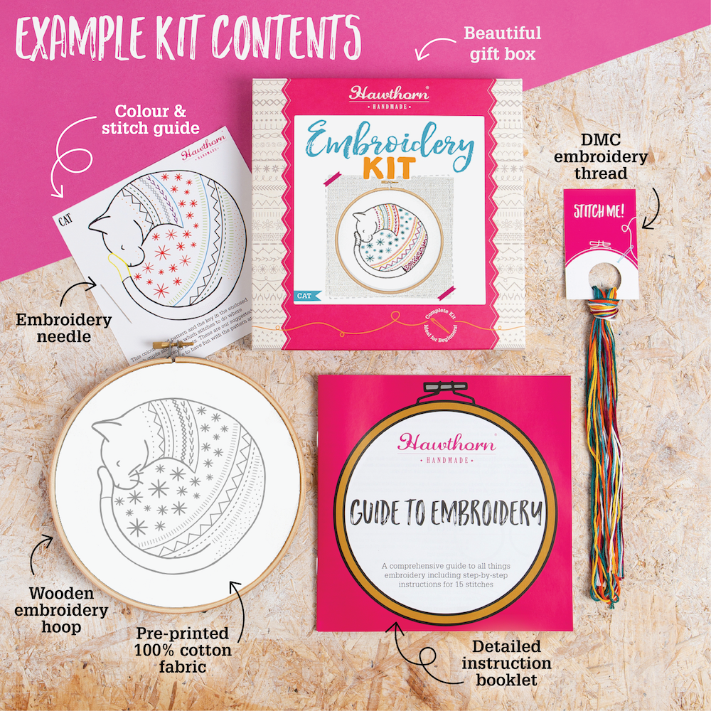 Highland Heathers Embroidery Kit | Complete Craft Kit for Beginners