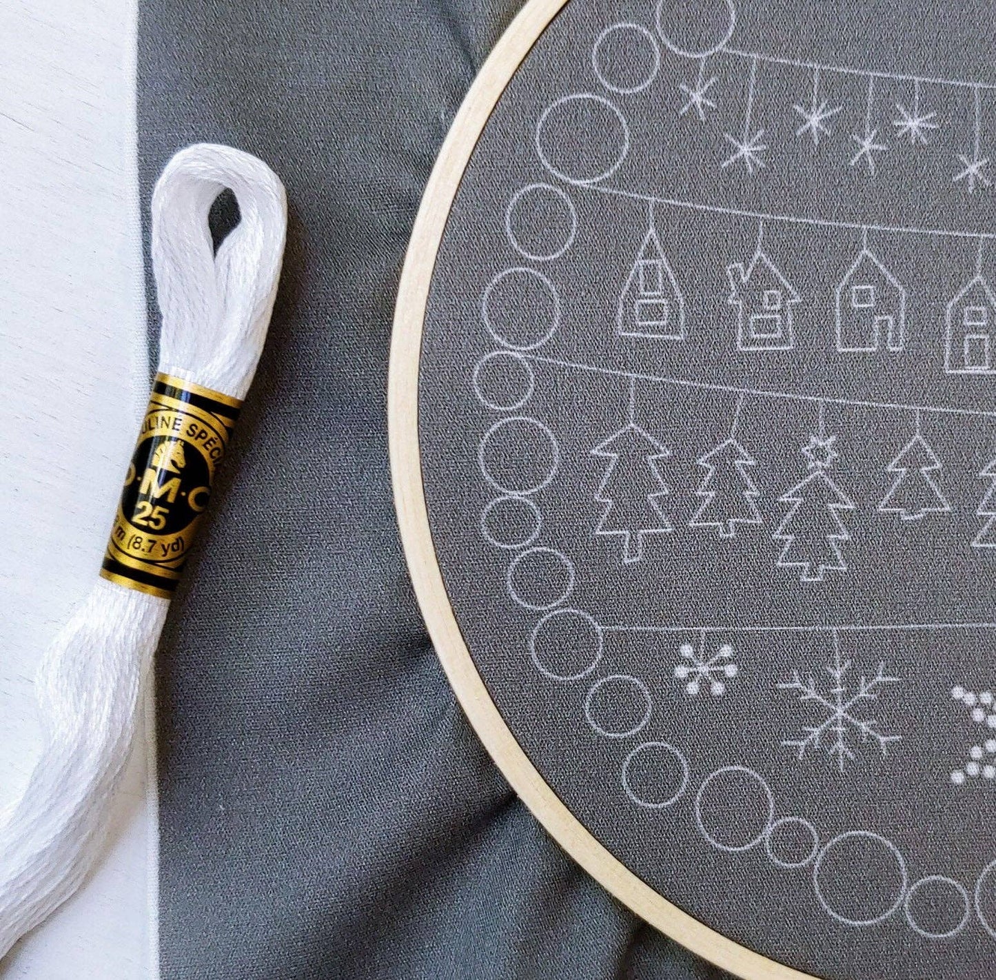 Cozy holiday embroidery kit