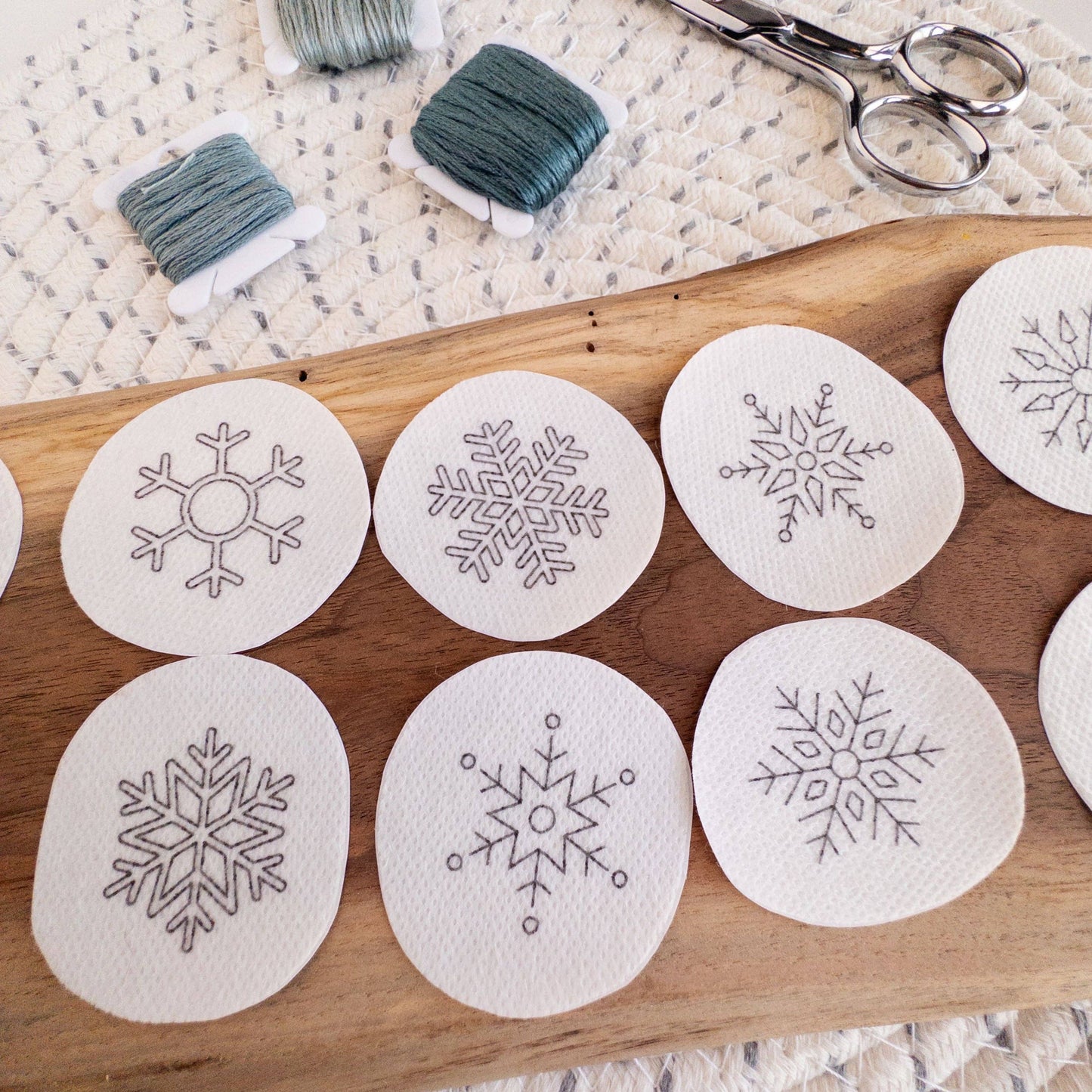 Mini Snowflake Stick and Stitch Embroidery Patterns