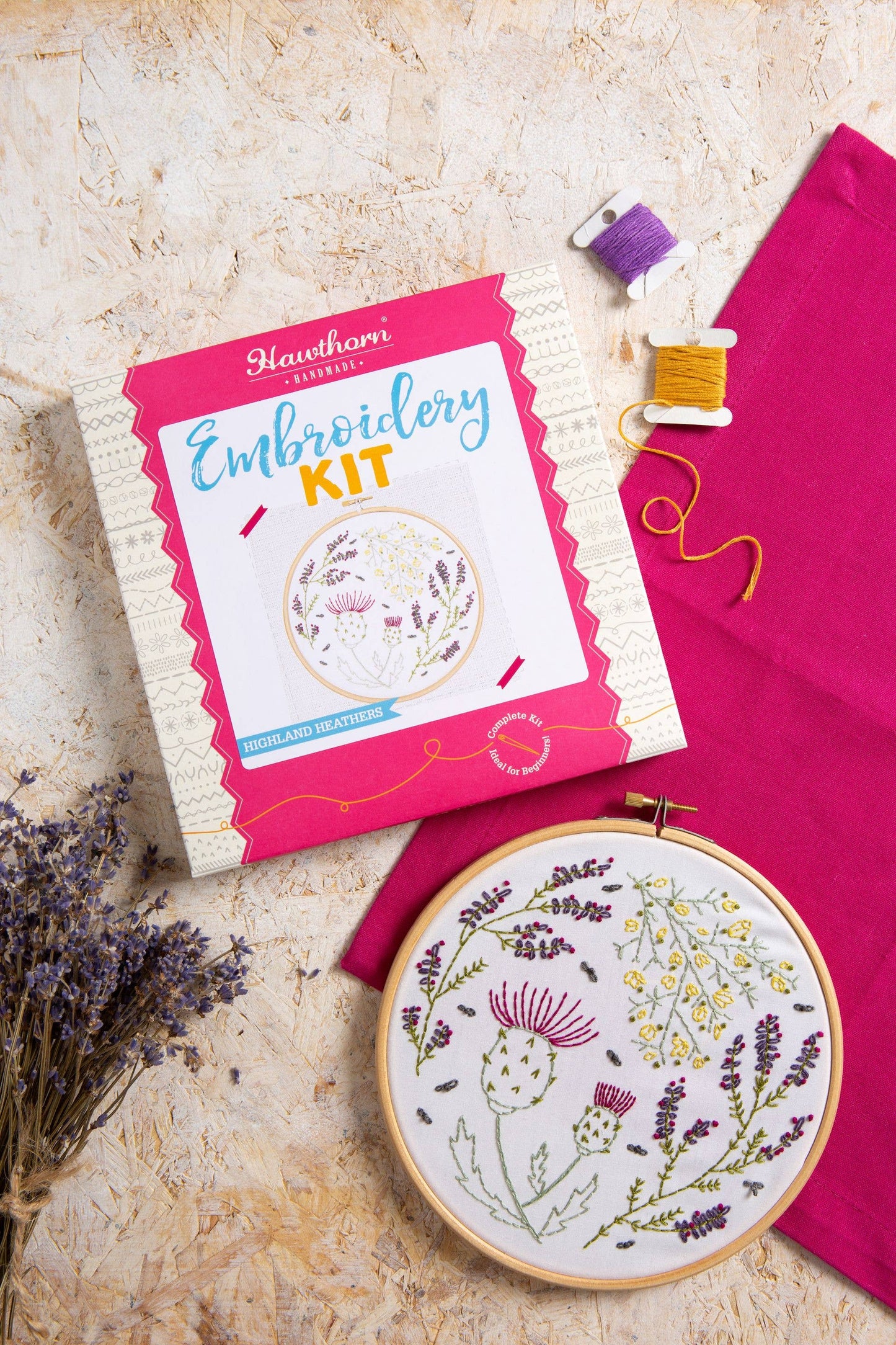 Highland Heathers Embroidery Kit | Complete Craft Kit for Beginners