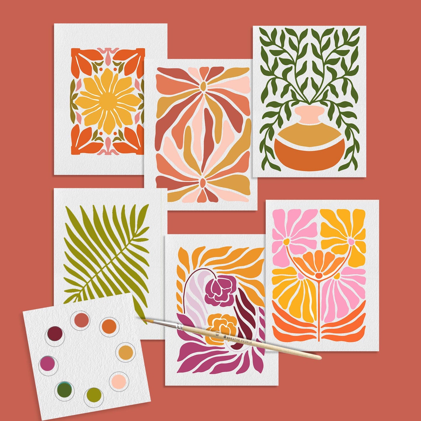 All in One Watercolor Prints/ Postcards : Abstract Flowers