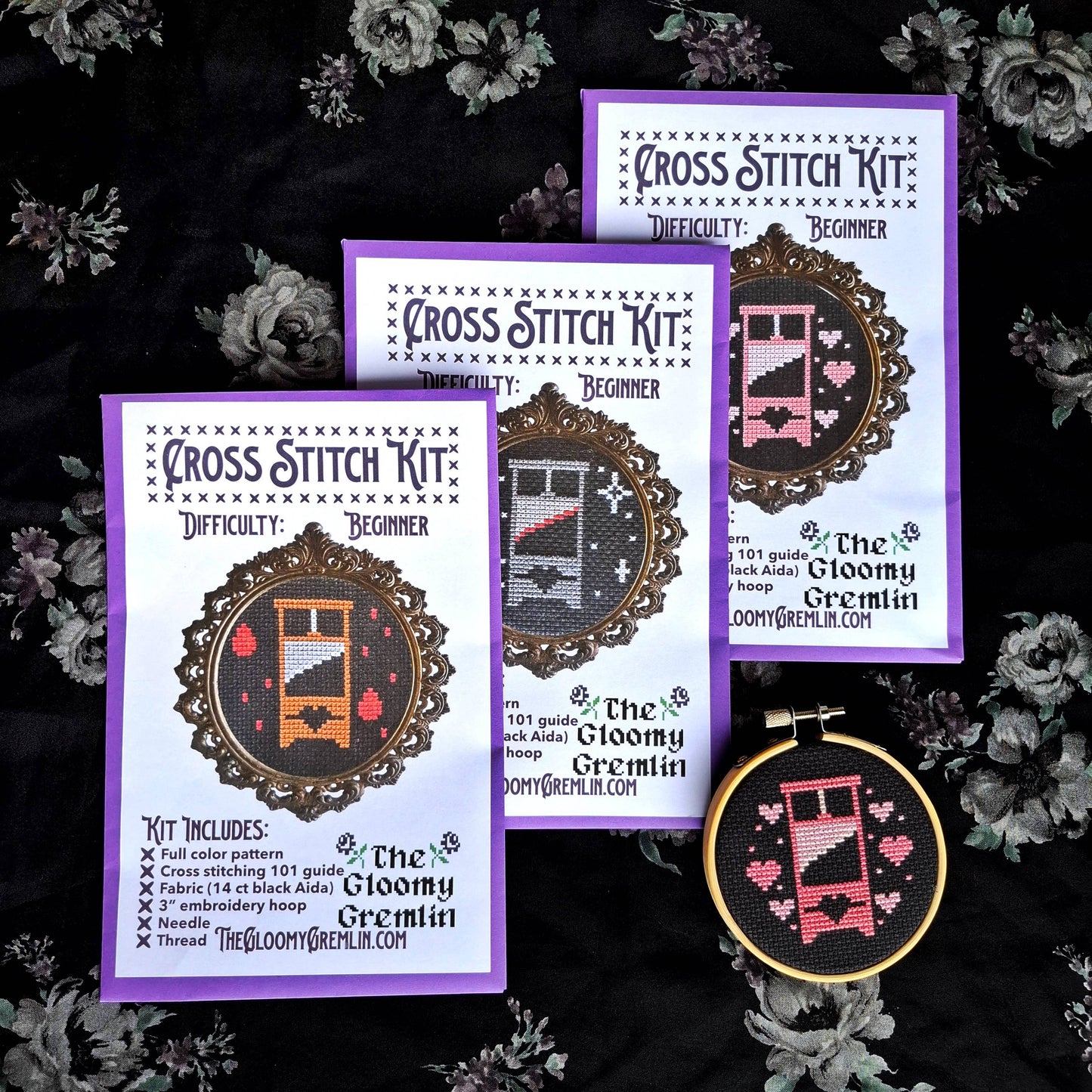 Guillotine, Pink - Cross Stitch Kit