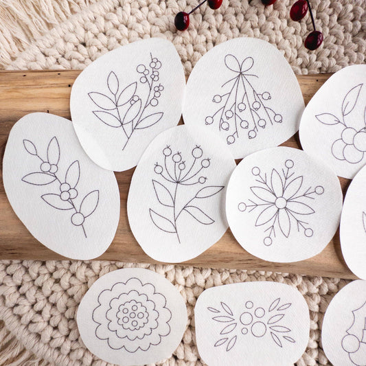 Winter Berry Stick and Stitch Embroidery Designs