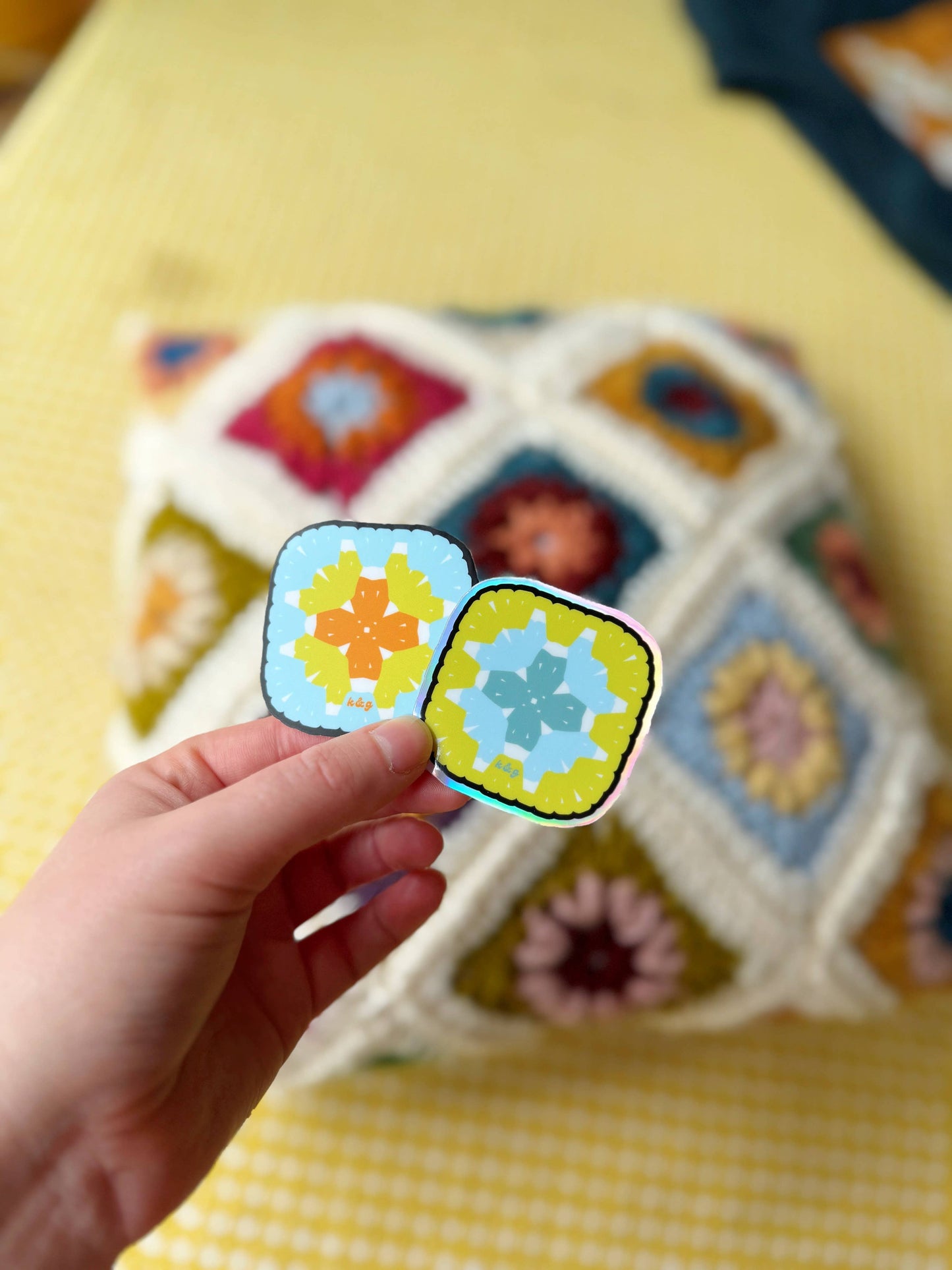 Crochet Granny Square Sticker