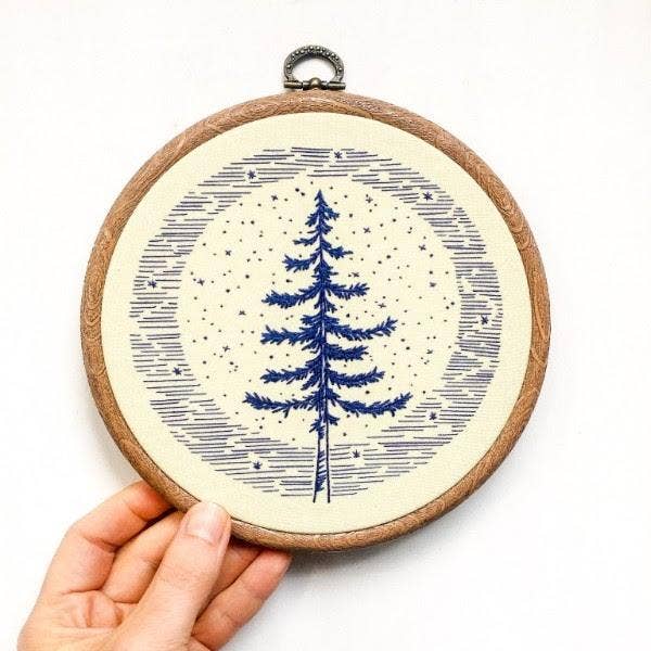 Moonlight pine embroidery kit