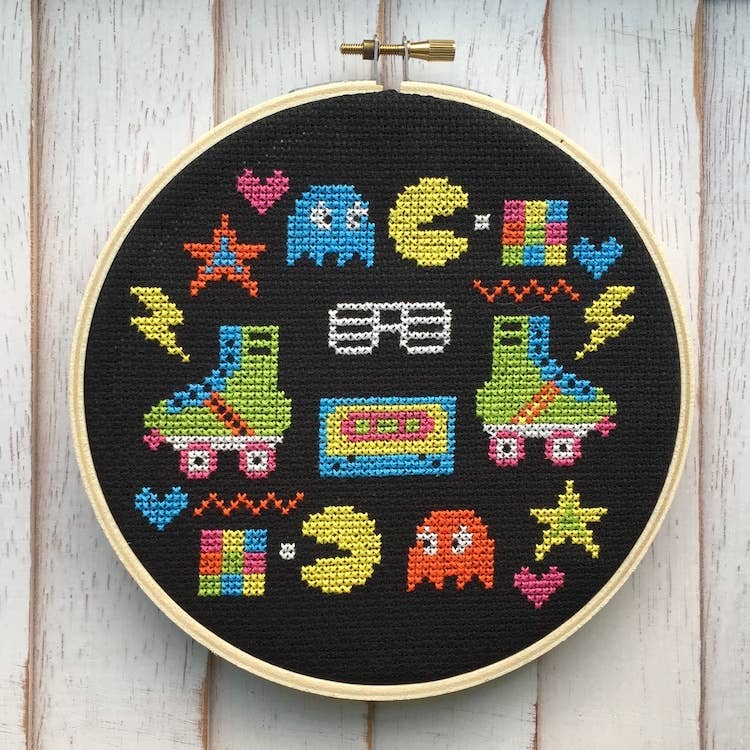80's Sampler Counted Cross Stitch DIY KIT