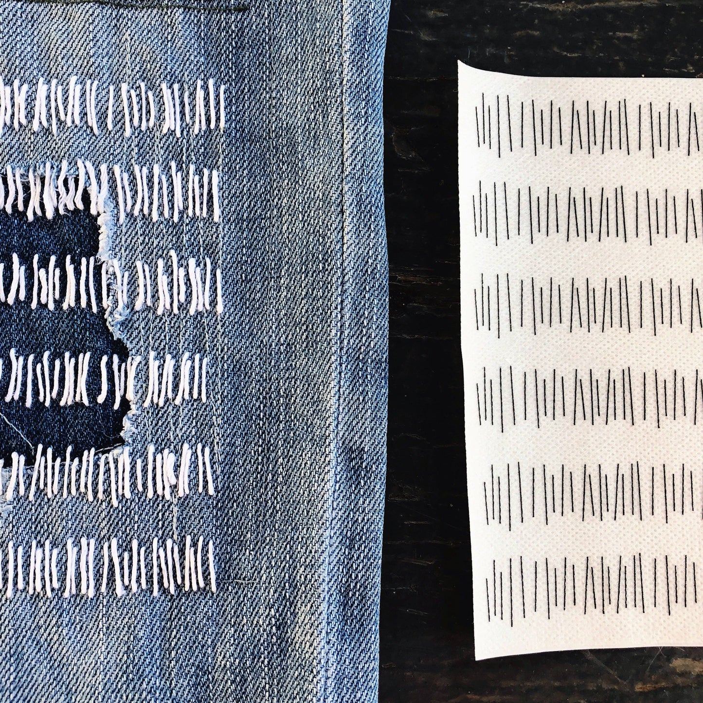Washable Mending Transfers Set #2 Red Patterns