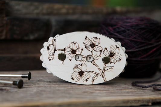 Maple Wood Dogwood Flower Knitting Row Counter