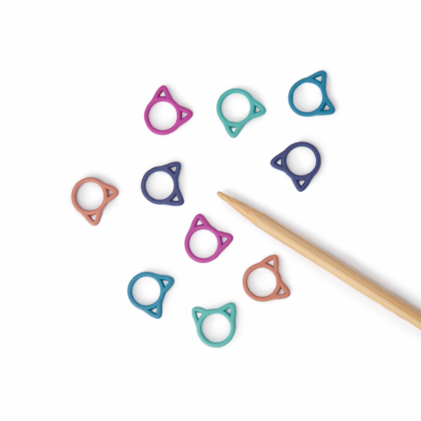 Solid Rainbow Cats - Simple Stitch Markers for Knitting