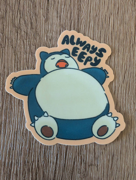 Eepy Snorlax - Cute Pokémon Nintendo Game Vinyl Sticker