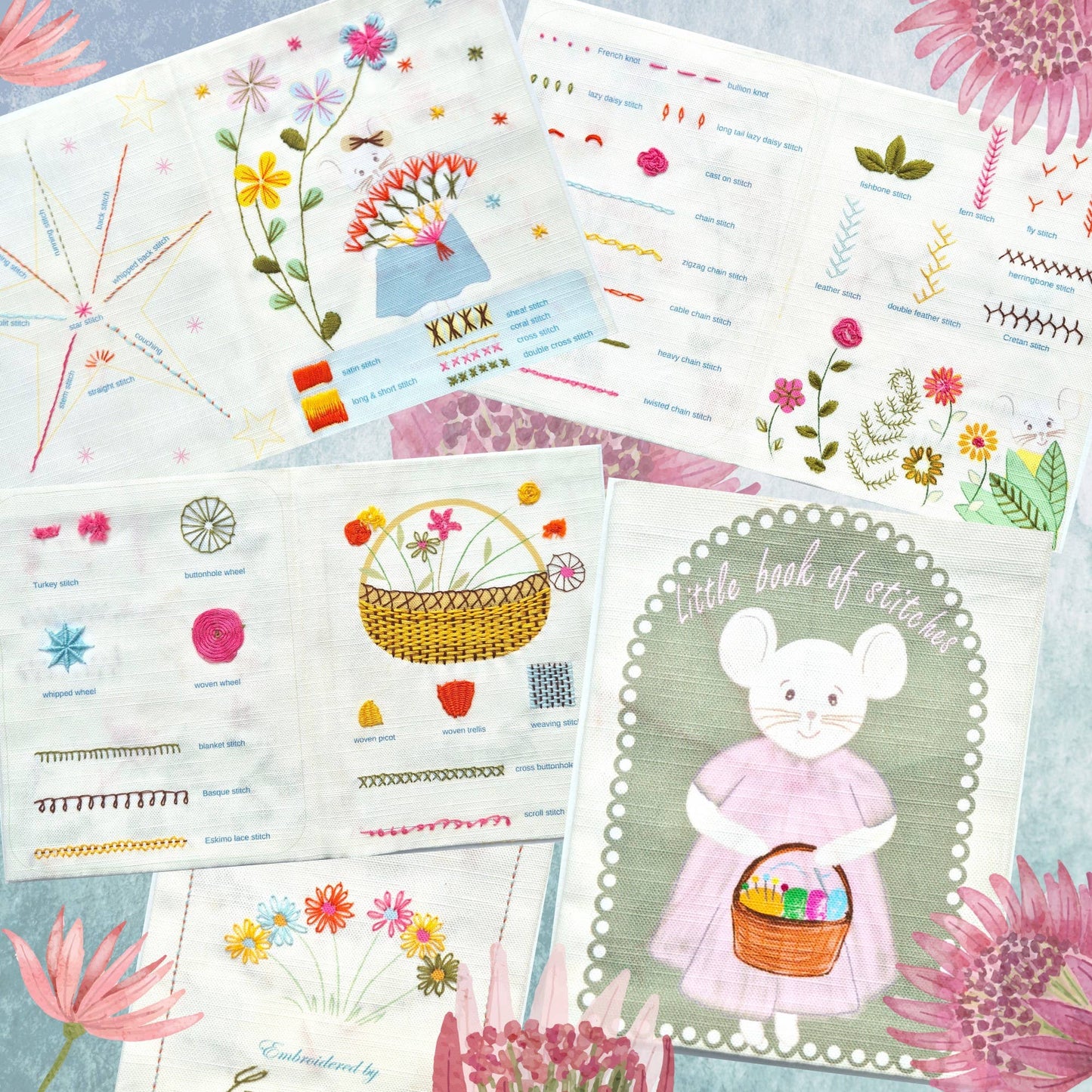 Mouse Embroidery Sampler Book