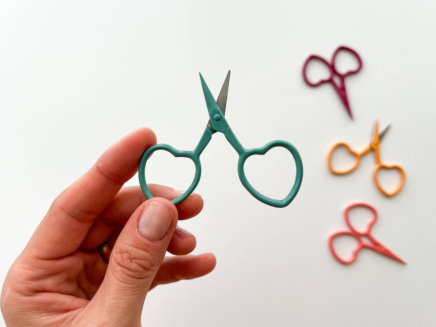 Small Heart scissors, tiny embroidery scissors, little snips