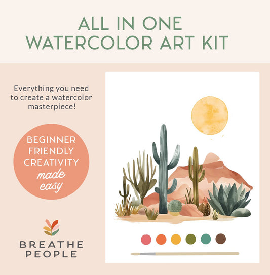 All-In-One Beginner Watercolor Kit - Desert Landscape