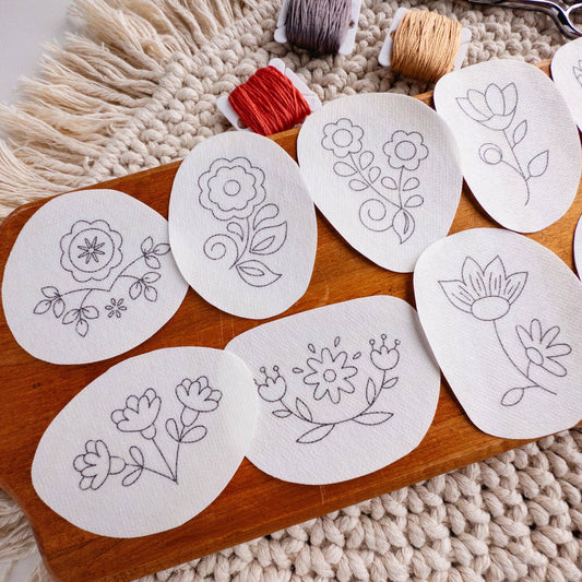 Folk Flowers Stick and Stitch Embroidery Designs