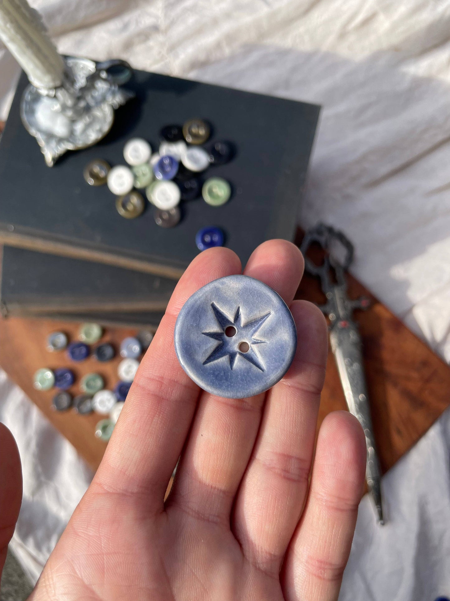 Jumbo Handmade Ceramic Star Button (30mm)