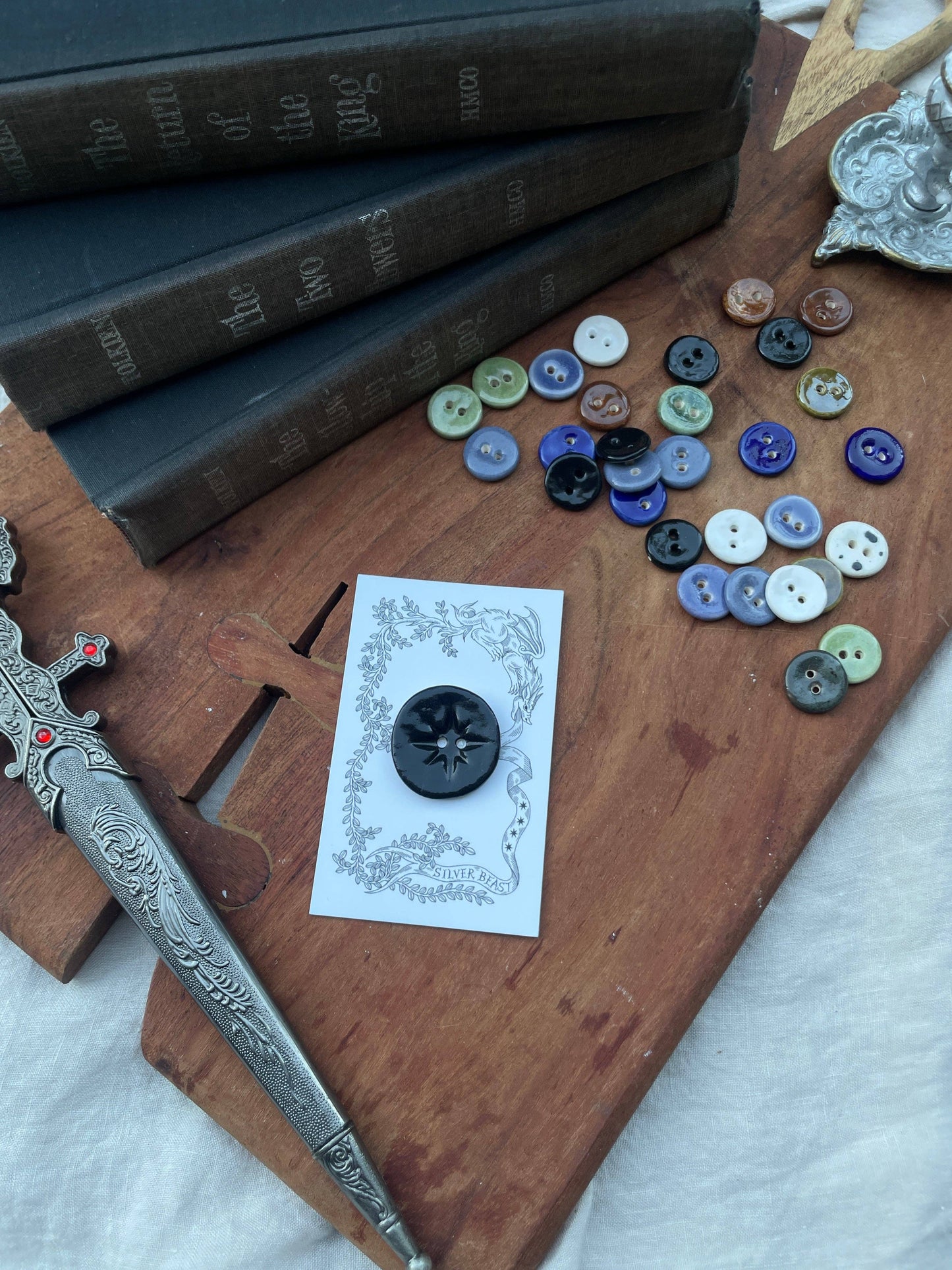 Jumbo Handmade Ceramic Star Button (30mm)