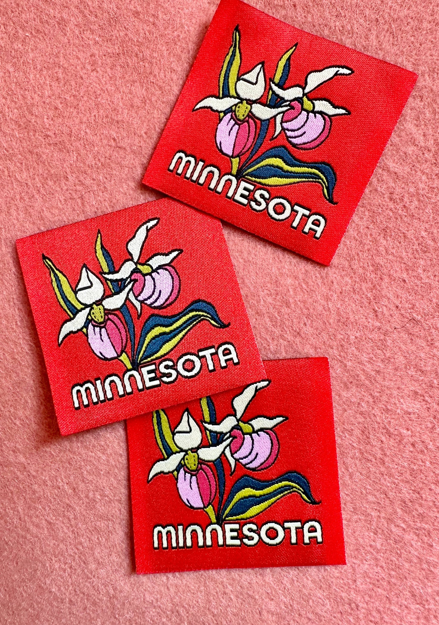 Minnesota Lady Slipper-Woven Sticker Patch