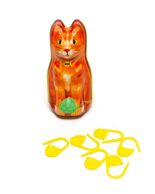 Orange Cat Tin - Stitch Markers
