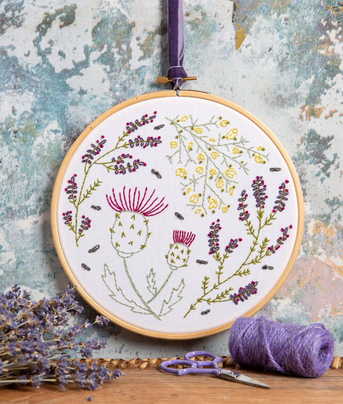 Highland Heathers Embroidery Kit | Complete Craft Kit for Beginners