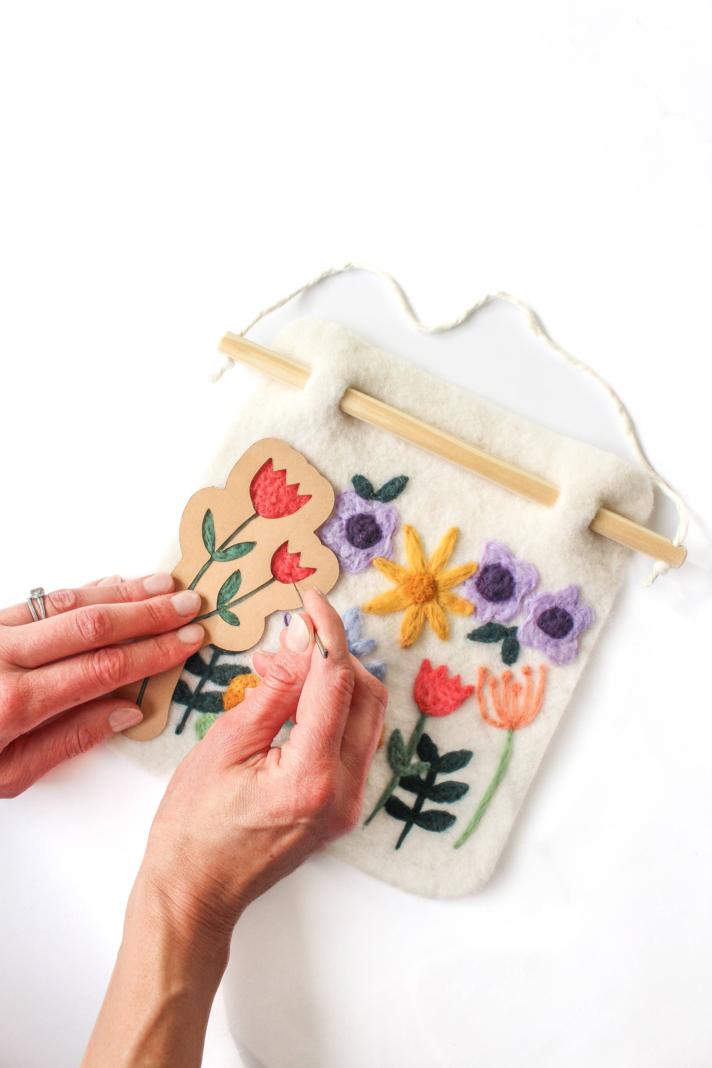 8"x8" Wildflower Banner Felting Kit