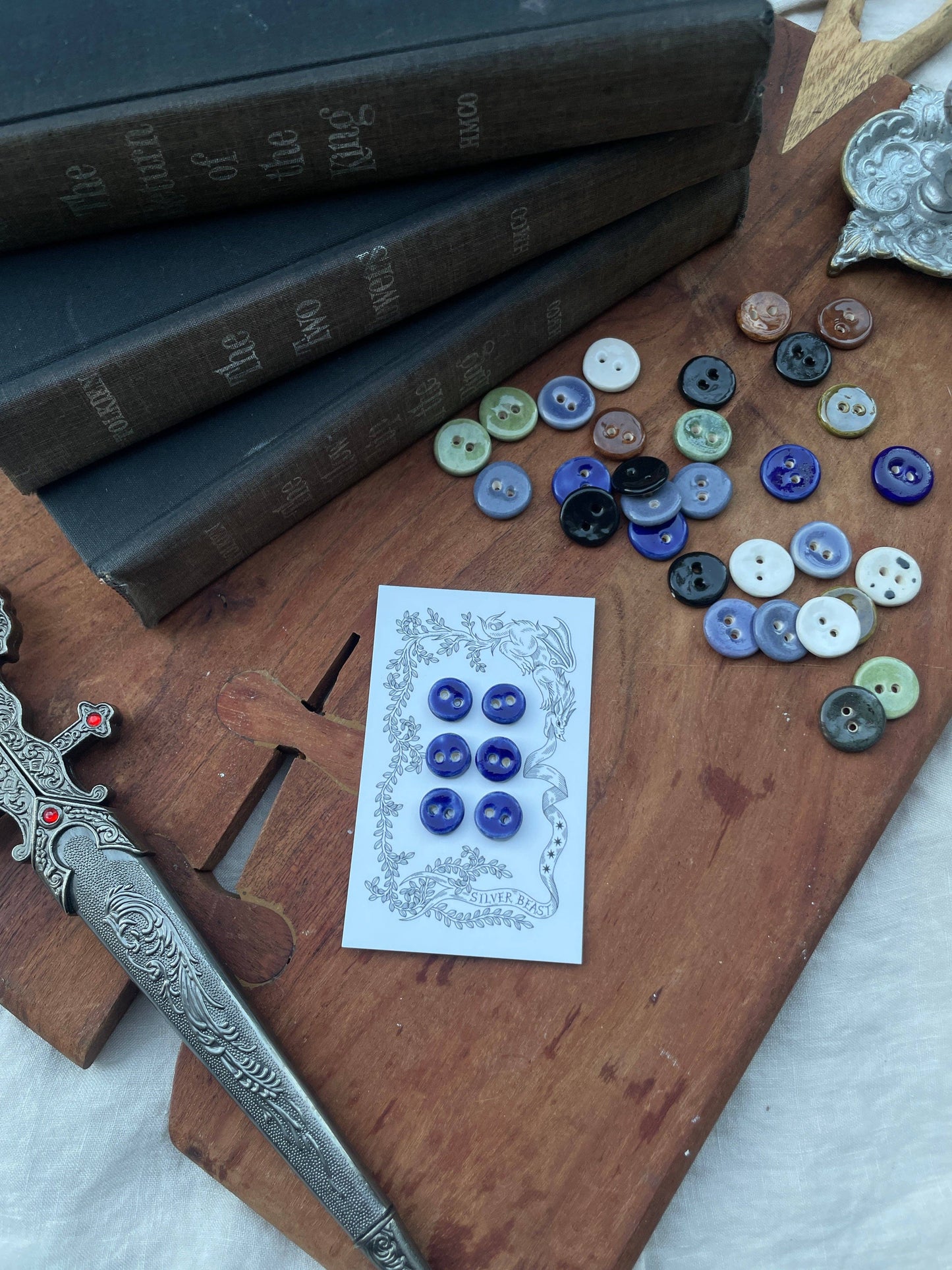 Handmade Ceramic Mini Buttons (13mm) (Set of 6)