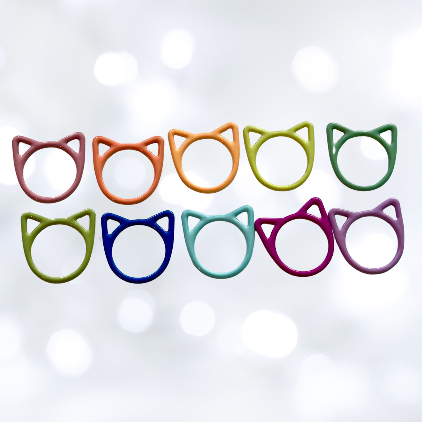 Basic Stitch Set Snag-Free Metal Stitch Markers Cat + Hearts