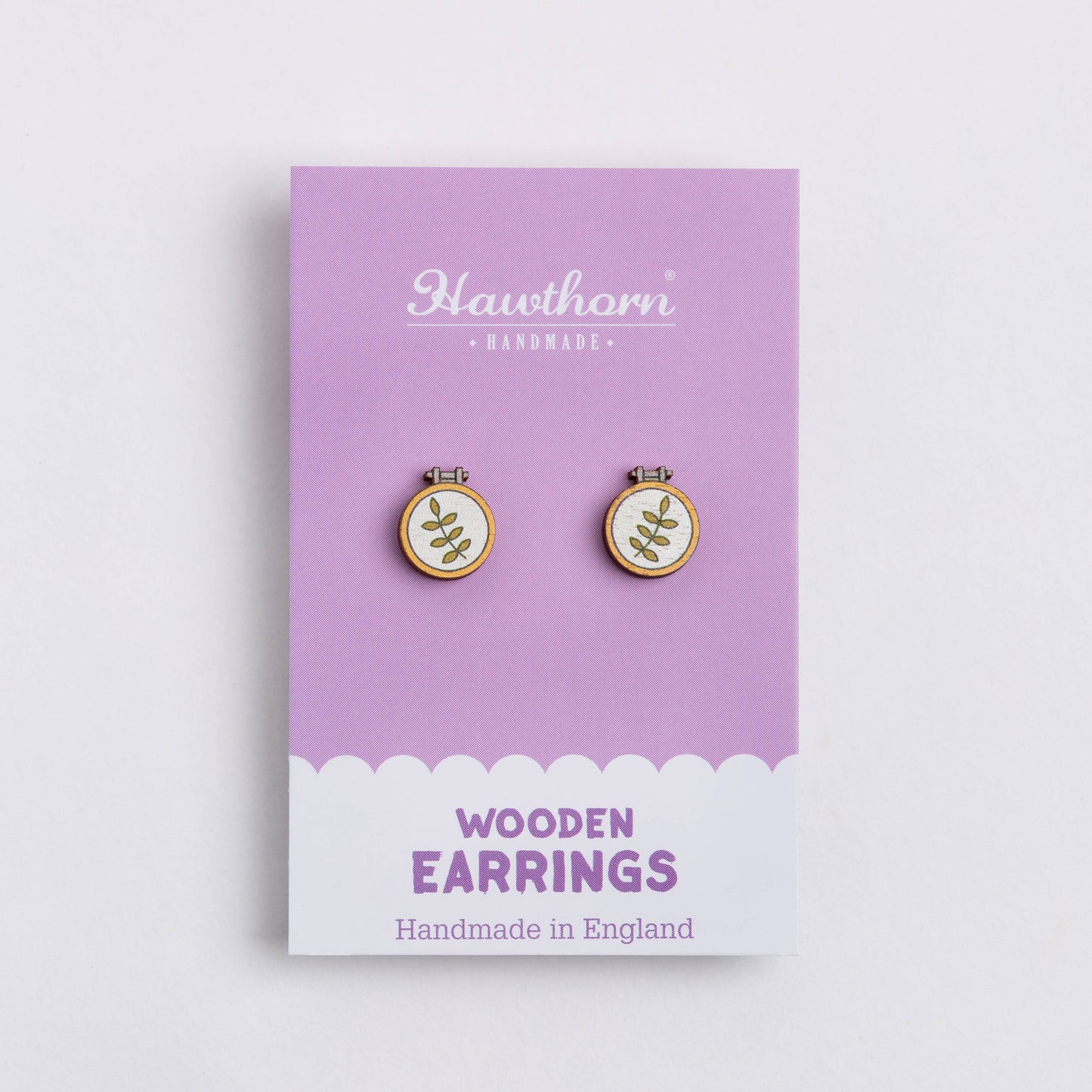 Embroidery Hoop Wooden Earrings - Craft Jewellery