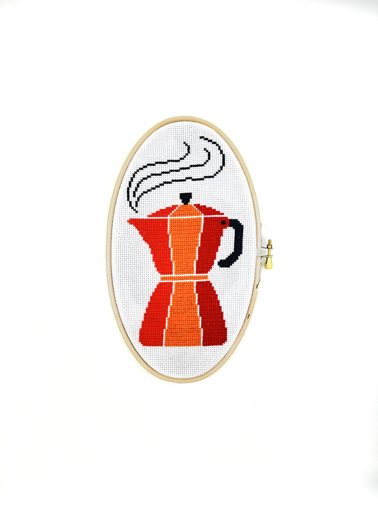 Moka Pot Beginner Cross Stitch Kit  