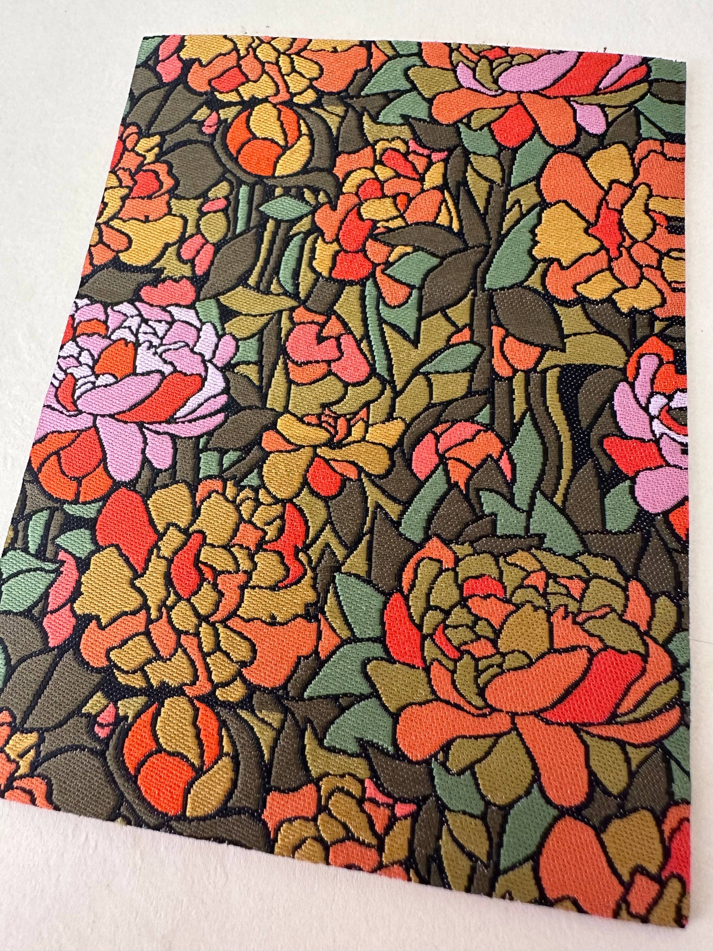 Peonies-Woven Mending Patch