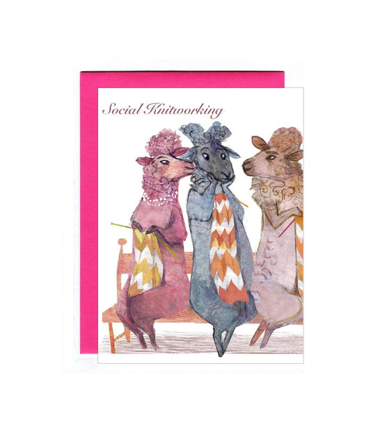 Social Knitworking Greeting Card