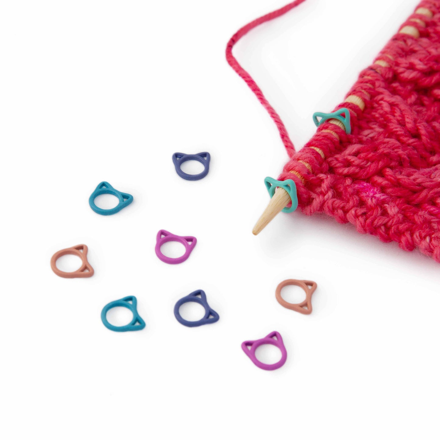 Solid Rainbow Cats - Simple Stitch Markers for Knitting