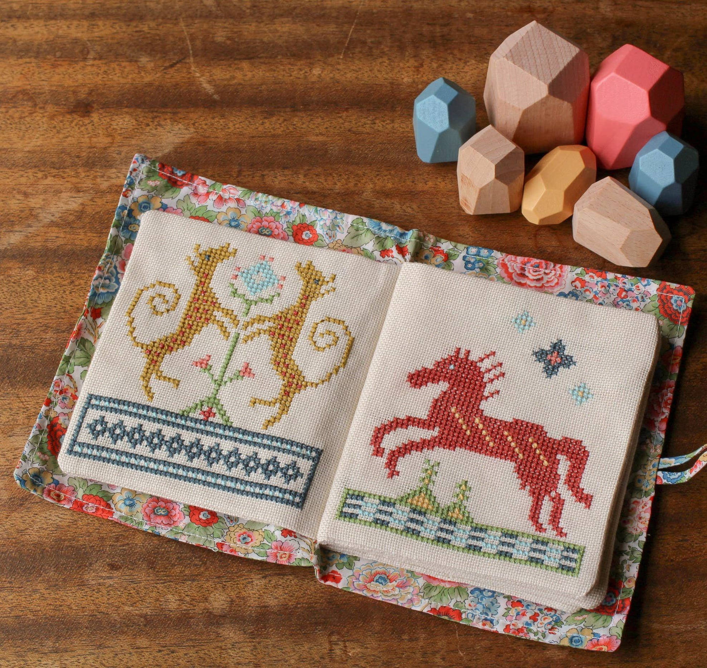 Cross stitch kit - Byzantine Beasts w/ Liberty® fabric
