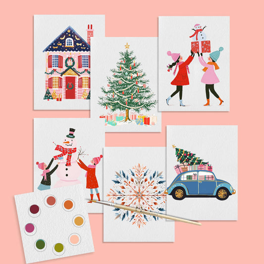 All in One Watercolor Mini Prints + Postcards: Festivities