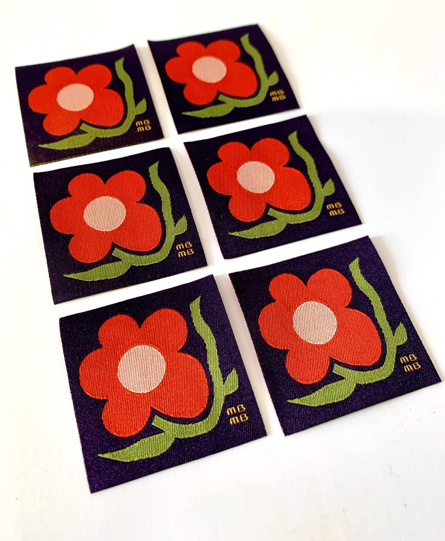 Big Flower Little Patch-Woven Iron On Patch